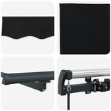 Retractable Awning Black 300 x 250 cm Polyester and Aluminium 3330037