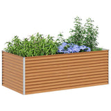Garden Raised Bed 195 x 100 x 68 cm Galvanised Steel 42017367