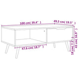 Coffee Table Black Engineered wood, MDF 100 x 49.5 x 43 cm 326787