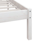 Bed Frame without Mattress White Solid Wood Pine King Size 810153