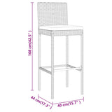5 Piece Garden Bar Set with Cushions Grey Poly Rattan 3203940