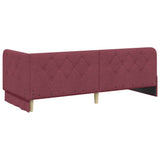 Corner Bed Frame with Headboard Wine Red 80 x 200 cm Fabric 42016482
