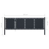 Garden Gate Steel 350x100 cm Anthracite 144536