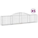 Arched Gabion Baskets 5 pcs 300x30x60/80 cm Galvanised Iron 3146488