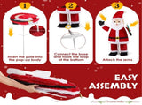 6FT Lighted Santa Christmas Yard Decorations, Pre-lit Pull Up Santa Waving Hand with 180 LED Warm 68804595