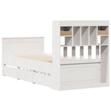 Bookcase Bed without Mattress White 90x200 cm Solid Wood Pine 3308931
