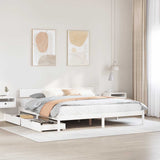 Bed Frame without Mattress White 180x200 cm Super King Solid Wood Pine 3301521