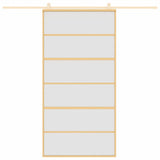 Sliding Door Gold 102.5x205 cm Frosted ESG Glass and Aluminium 155165