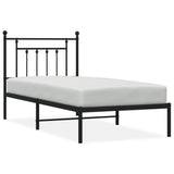 Metal Bed Frame without Mattress with Headboard Black 80x200cm 353528