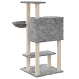 Cat Tree with Sisal Scratching Posts Light Grey 108.5 cm 171598