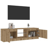 TV Cabinet with LED Lights Artisian Oak 120x30x36 cm Engineered Wood 856348