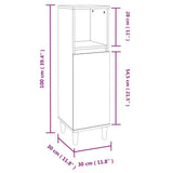 ZNTS 3 Piece Bathroom Cabinet Set Grey Sonoma Engineered Wood 3185541