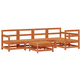 Garden Lounge Set 6 pcs Wax Brown Solid Pine Wood 3418100