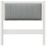 Upholstered Headboard White 80 cm Solid Pine Wood 879093