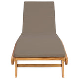 Sun Lounger Brown and Taupe Polyester 42032685
