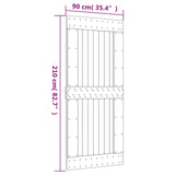 Sliding Door Natural and White 90 x 210 cm Solid Pine Wood 3445035