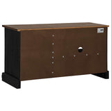 TV Cabinet HALDEN with Sliding Door Black 110x40x60 cm Solid Wood 4018412