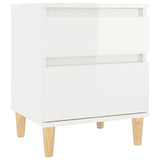 ZNTS Bedside Cabinet High Gloss White 40x35x50 cm 821830