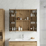 Bathroom Mirror Cabinet Artisian Oak 80 x 14.5 x 70 cm 889110