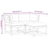 3 Piece Garden Sofa Set with Cushions Solid Wood Pine 3216990