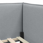 Corner Bed Frame with Headboard Light grey 100 x 200 cm Fabric 42016471