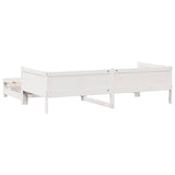 Daybed with Trundle and Drawers without Mattress White 90x190 cm Single 3302218