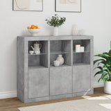 Sideboards with LED Lights 3 pcs Concrete Grey Engineered Wood 3209103