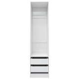 ZNTS Wardrobe with Drawers High Gloss White 50x50x200 cm Engineered Wood 800618