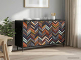 Sideboard OMMEN Black Oak 102 x 33 x 76 cm Engineered Wood 8006979