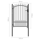 Fence Gate with Spikes EMMEN 100 x 150 cm Powder-coated steel 146400