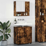 Bathroom Furniture Set 2 pcs Smoked Oak Engineered wood & Metal 3392938