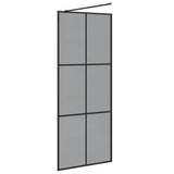 Walk-in Shower Wall Black 80 x 195 cm Tempered Glass 42022042