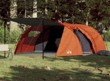 Camping Tent Tunnel 4-Person Grey and Orange Waterproof 94399