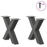 ZNTS Coffee Table Legs X-Shaped 2 pcs Anthracite 50x cm Steel 4012958