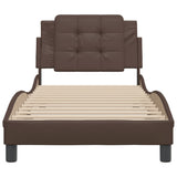 Bed Frame without Mattress "Zadar" Brown 90x190 cm Single Faux Leather 3208151