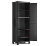 ZNTS Keter Tall Storage Cabinet Detroit Black 440917
