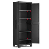ZNTS Keter Tall Storage Cabinet Detroit Black 440917