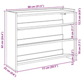 Shoe Rack Artisan Oak 80x25x62 cm Engineered Wood 859922