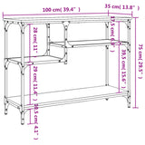 Console Table with Shelves Grey Sonoma 100x35x75 cm 837785