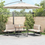 Garden Dining Set 3 pcs Taupe Steel 3335890