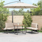 Garden Dining Set 3 pcs Taupe Steel 3335890