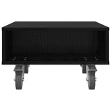 Side Table with Wheels Black Oak 50.5 x 50 x 30 cm 891025