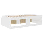 Storage Bed Frame White 100 x 200 cm Engineered wood 3335181