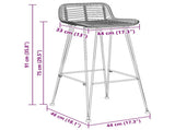 Bar Stool 2 pcs Black 44 x 46 x 91 cm Rattan and Steel 42033205