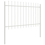 ZNTS Garden Fence Set of 6 White Powder-Coated Steel 3334121