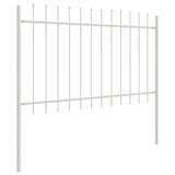 ZNTS Garden Fence with Spear Top - White, 6.8 x 1 m, Steel 3334080