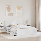 Bed Frame with Drawer White 160 x 200 cm Engineer Wood 3410686