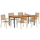 Garden Dining Set 7 pcs Beige Poly Rattan 3365504