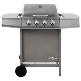 Gas BBQ Grill with 4 Burners Silver 48549