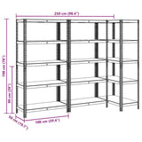 5-Layer Storage Shelves 3 pcs Blue Steel&Engineered Wood 3307606